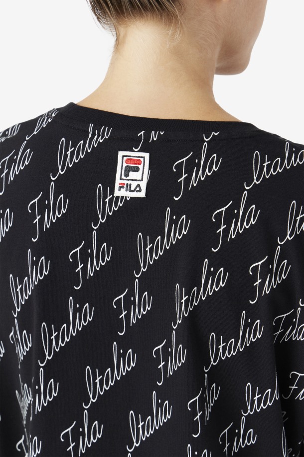 Queue Outlets Camiseta Elizabeth Negro/gardenia