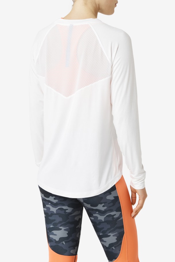 Fila Outlet Fi-lux Mesh Back Manga Larga Crew Blanco