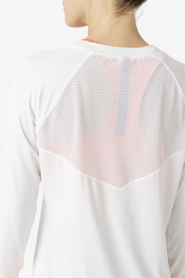 Fila Outlet Fi-lux Mesh Back Manga Larga Crew Blanco
