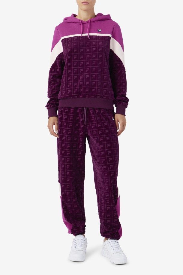 Helen Terciopelo Jogger Uva Vino/rouge/potpourri Fila Puntos De Venta