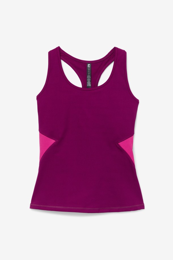 Magenta Púrpura/rosa Brillante Fila Outlets Uplift Camiseta Sin Mangas Abierta Con Espalda Cruzada