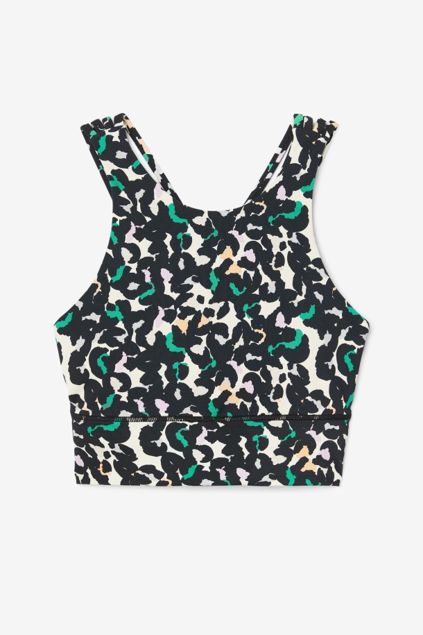 Sujetador Deportivo Uplift Cuello Alto Fila Outlets Negro Animal