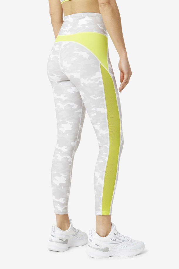 Leggins Forza Contrast 7/8 Blanco/sulfur Fila Outlet