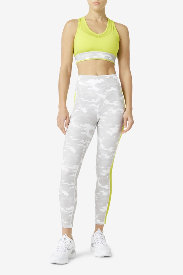 Leggins Forza Contrast 7/8 Blanco/sulfur Fila Outlet
