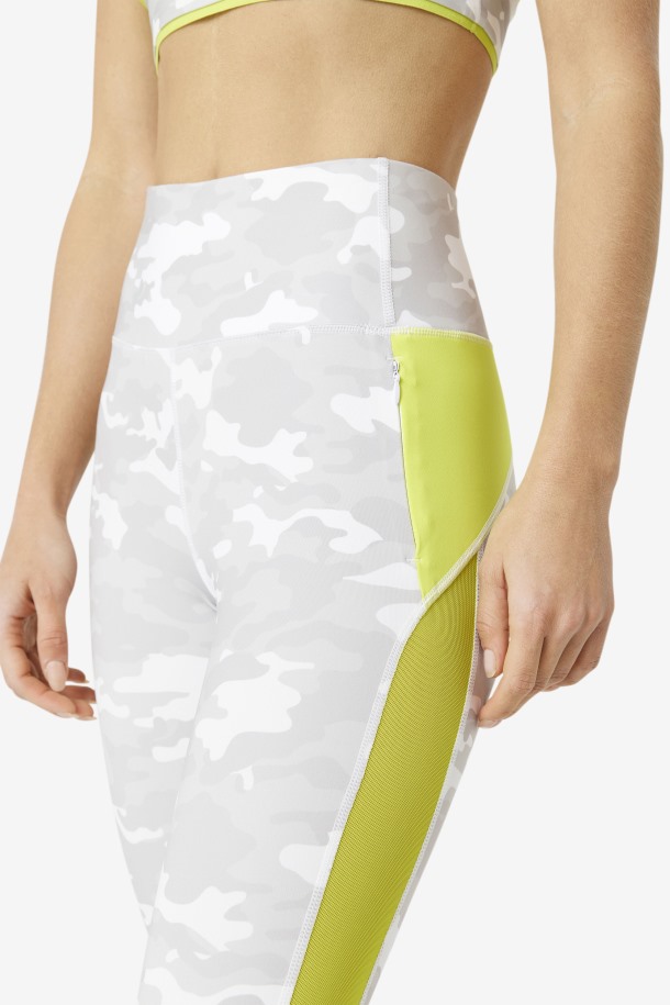 Leggins Forza Contrast 7/8 Blanco/sulfur Fila Outlet