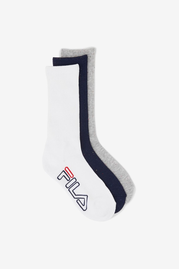 Pack De 3 Calcetines Con Rayas Moteadas Para Mujer En Azul Marino Fila Outlets