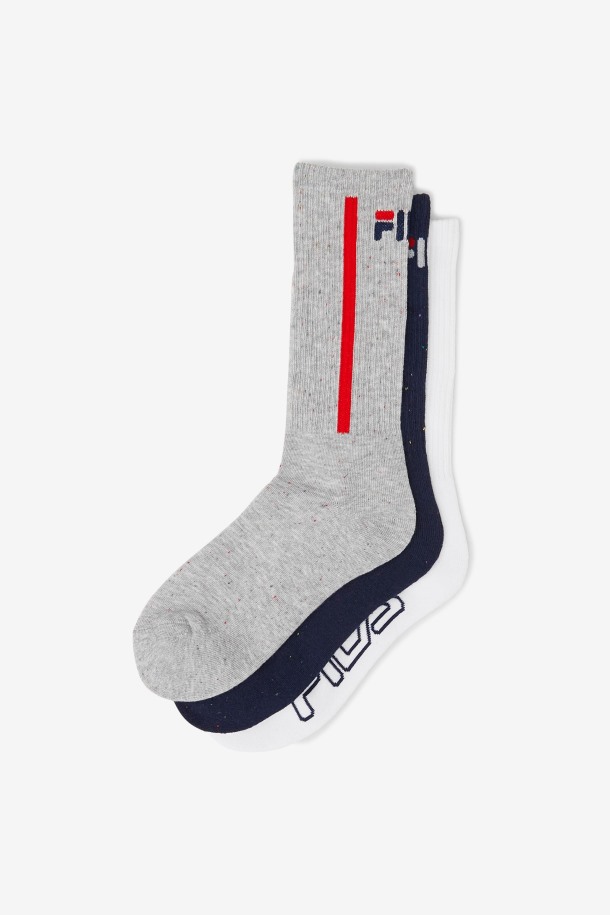 Pack De 3 Calcetines Con Rayas Moteadas Para Mujer En Azul Marino Fila Outlets