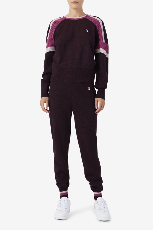 Fila Outlets Frankie Knit Pant Vino De Uva/red/potpourri