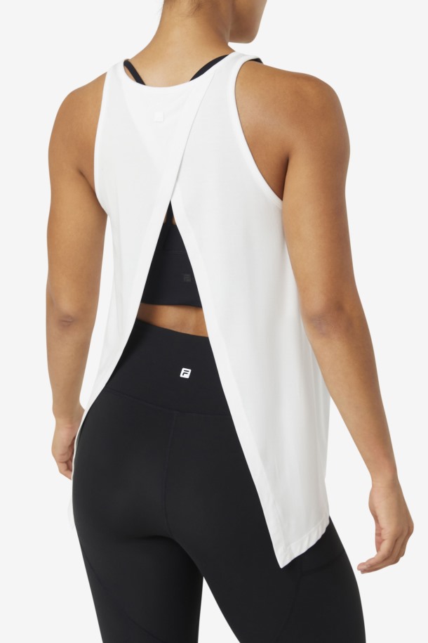 Fila Outlets Fi-lux Camiseta Sin Mangas Con Espalda Abierta Blanca
