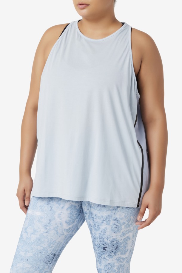 Fila Outlets Camiseta Sin Mangas Suelta Fi-lux Azul Niebla/negra
