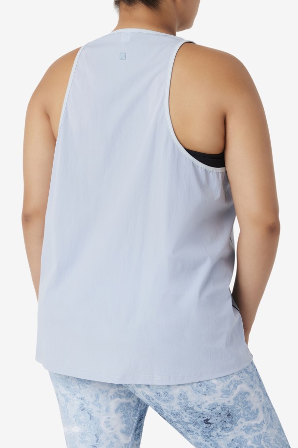 Fila Outlets Camiseta Sin Mangas Suelta Fi-lux Azul Niebla/negra