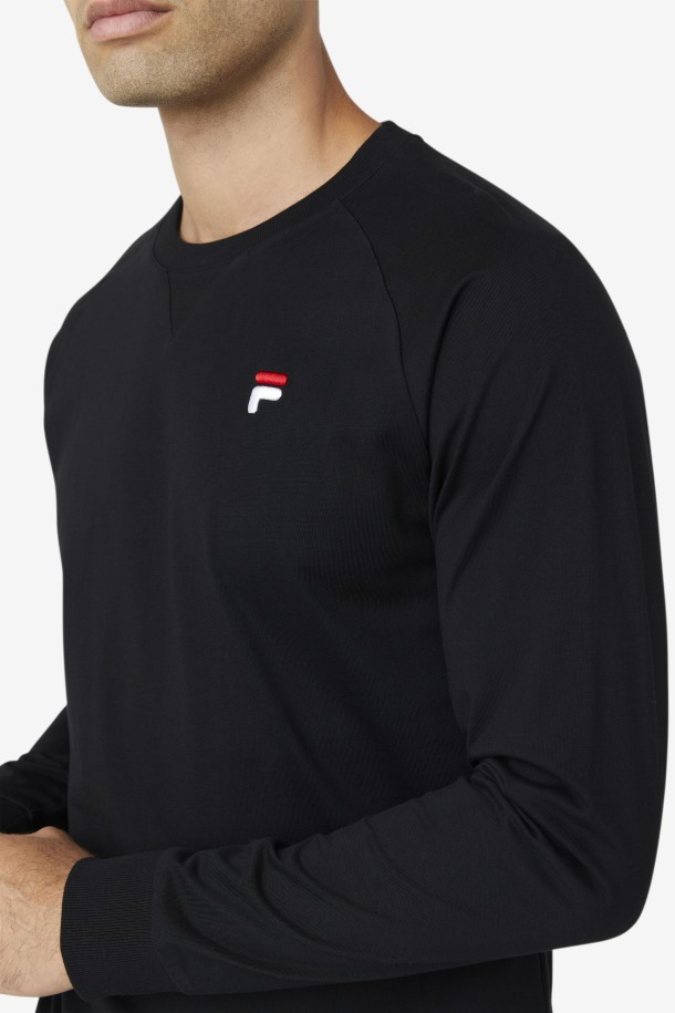 Camiseta Fila Outlet Flynn Manga Larga Negra