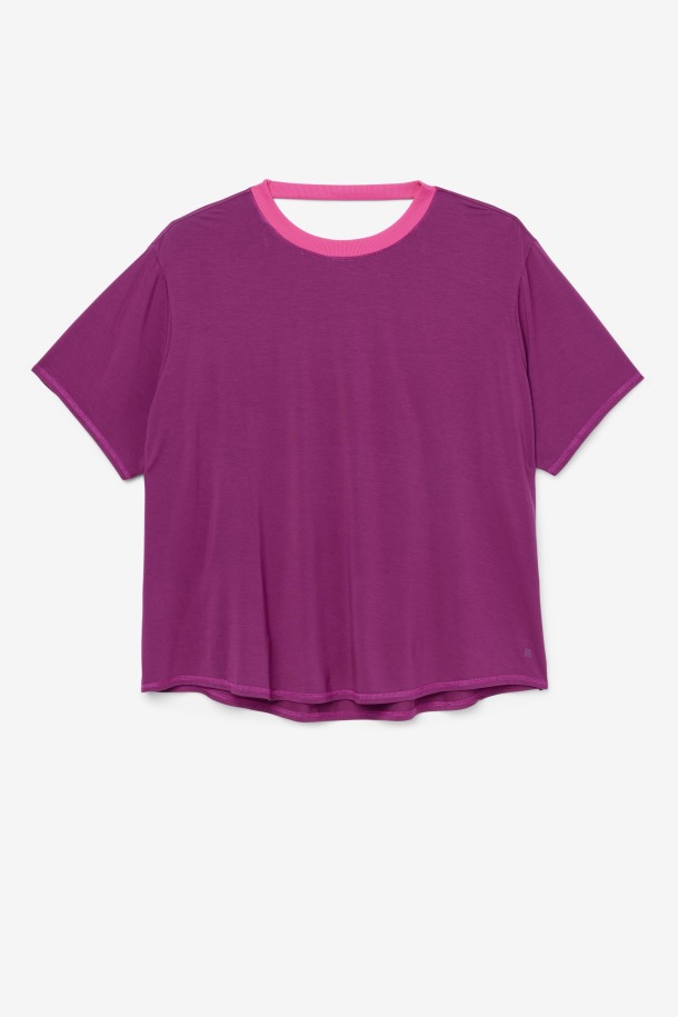 Fila Outlets Fi-lux Camiseta De Manga Corta Magenta Violeta