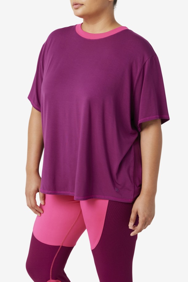 Fila Outlets Fi-lux Camiseta De Manga Corta Magenta Violeta