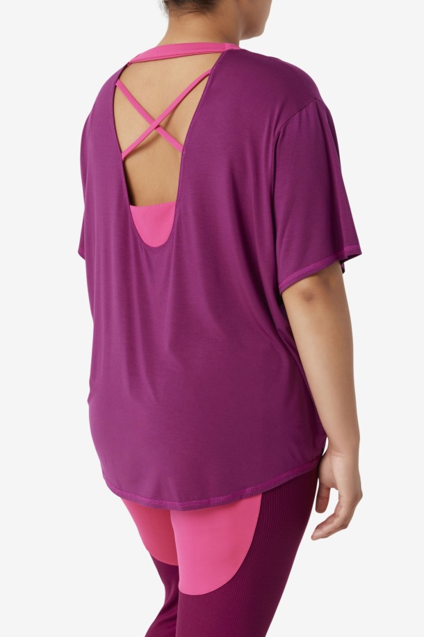 Fila Outlets Fi-lux Camiseta De Manga Corta Magenta Violeta