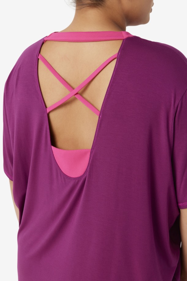 Fila Outlets Fi-lux Camiseta De Manga Corta Magenta Violeta