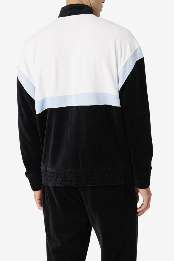 Negro/blanco/skyway Fila Outlets Mansur Chaqueta De Terciopelo