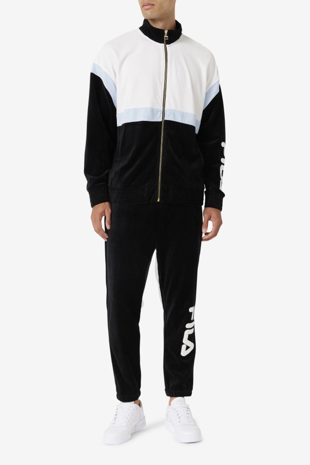 Negro/blanco/skyway Fila Outlets Mansur Chaqueta De Terciopelo