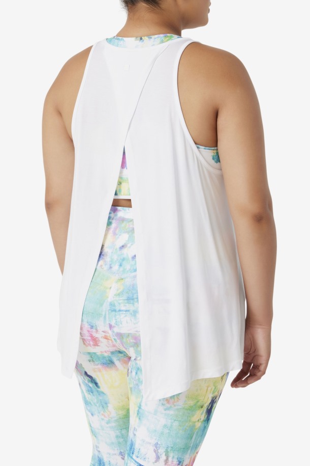 Blanco Fila Outlets Fi-lux Camiseta Sin Mangas Con Espalda Abierta