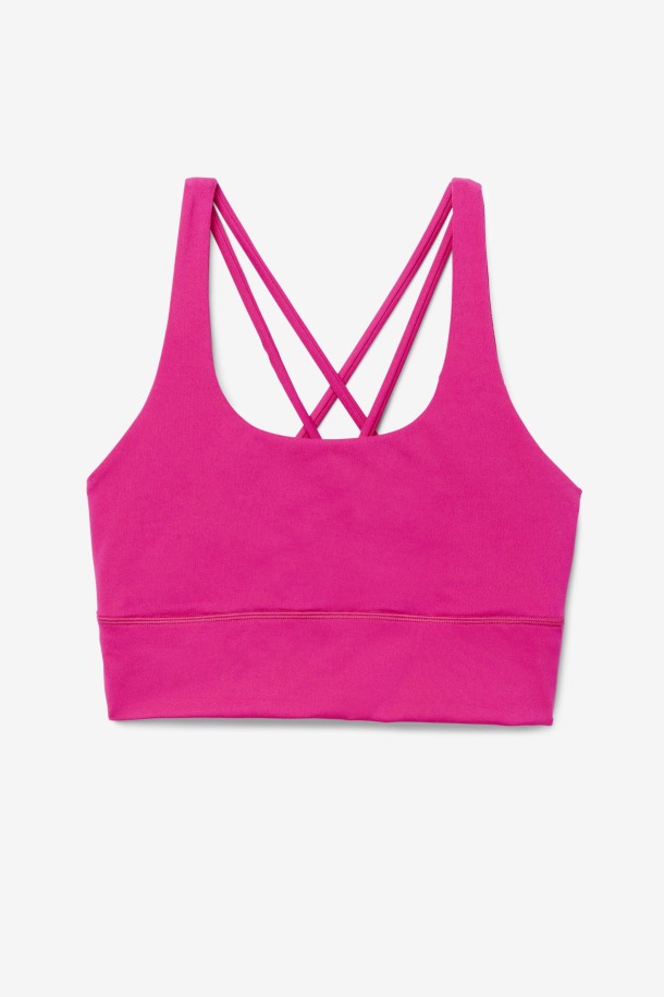 Fila Outlets Uplift Cross Back Bra Top Rosa Brillante