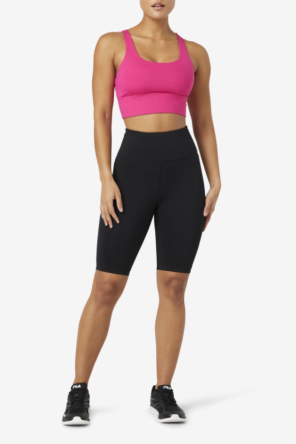 Fila Outlets Uplift Cross Back Bra Top Rosa Brillante
