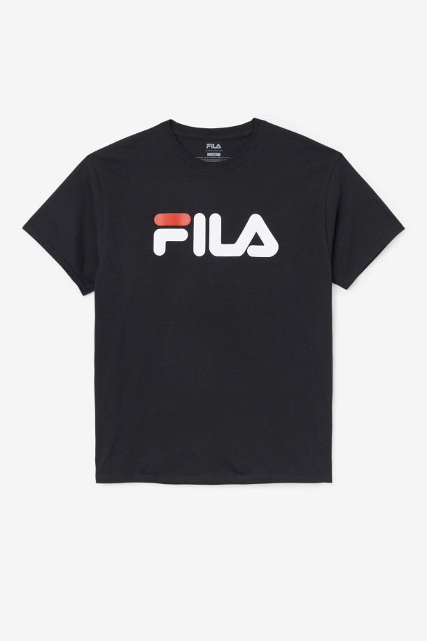 Camiseta Con Logo De Hombre Fila Outlets Negra/blanca/roja