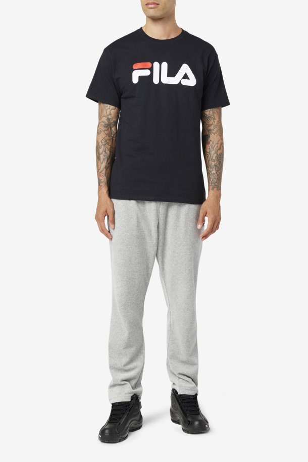 Camiseta Con Logo De Hombre Fila Outlets Negra/blanca/roja