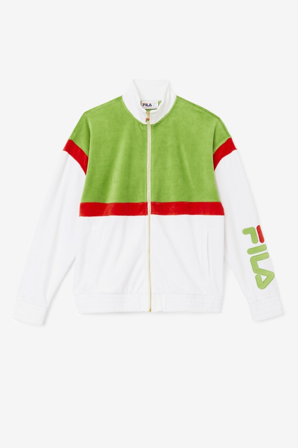 Fila Outlets Blanco/bosque Verde/rojo Mansur Terciopelo Chaqueta