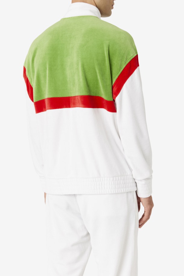 Fila Outlets Blanco/bosque Verde/rojo Mansur Terciopelo Chaqueta