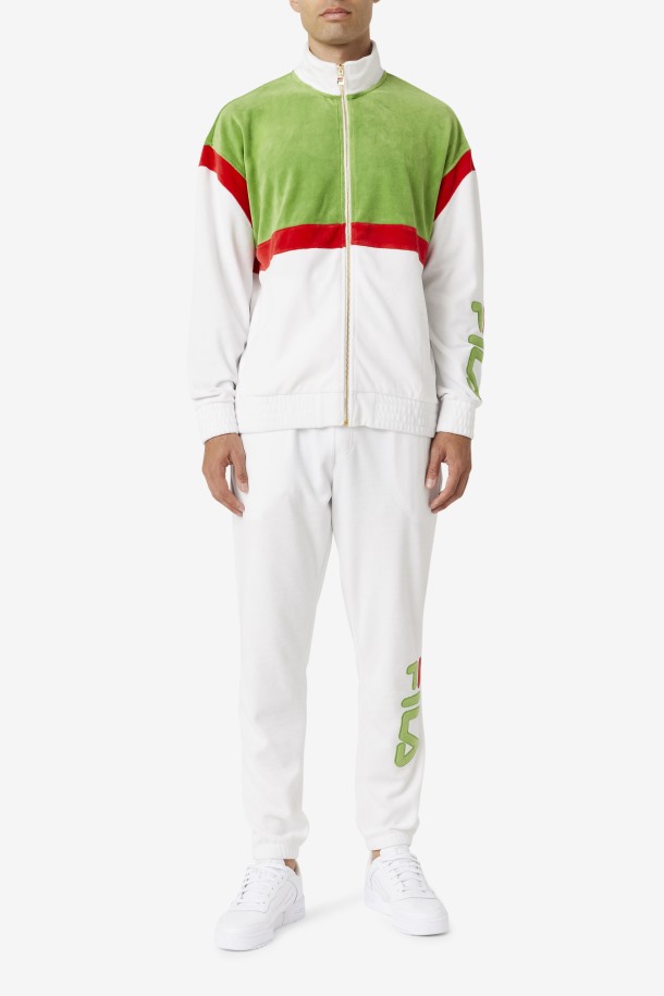 Fila Outlets Blanco/bosque Verde/rojo Mansur Terciopelo Chaqueta