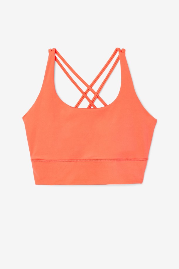 Bra Top Uplift Espalda Cruzada Hot Coral Outlet Fila