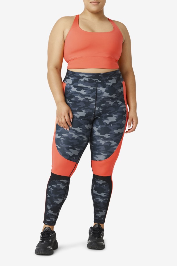 Bra Top Uplift Espalda Cruzada Hot Coral Outlet Fila