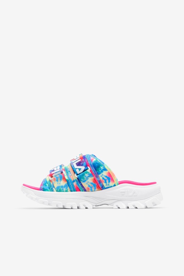 Chanclas Para Mujer Tie Dye Multicolor/blanco/rosa Glo Outlets Fila
