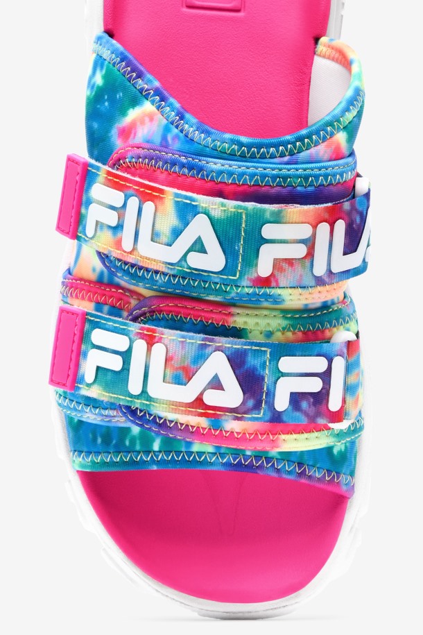 Chanclas Para Mujer Tie Dye Multicolor/blanco/rosa Glo Outlets Fila