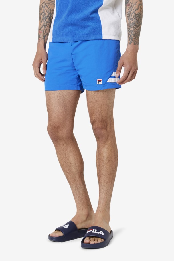 Shorts De Baño Fila Outlet Vantage Azul Fuerte/blanco