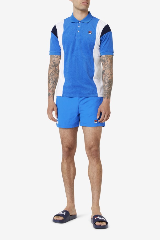 Shorts De Baño Fila Outlet Vantage Azul Fuerte/blanco
