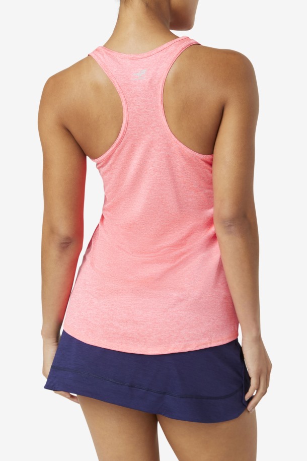 Camiseta Sin Mangas Racerback Diva Pink Heather Pickleball Salida Fila