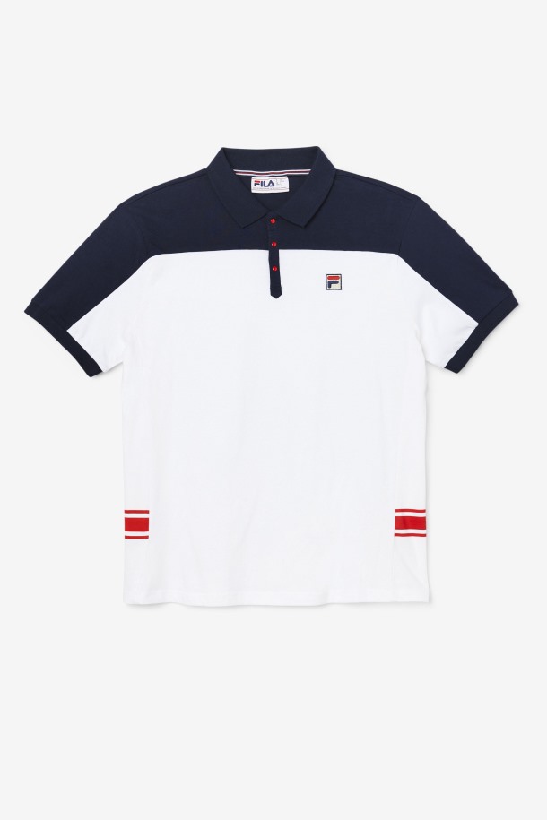 Mivvi Polo Fila Outlet Blanco/azul Marino/rojo