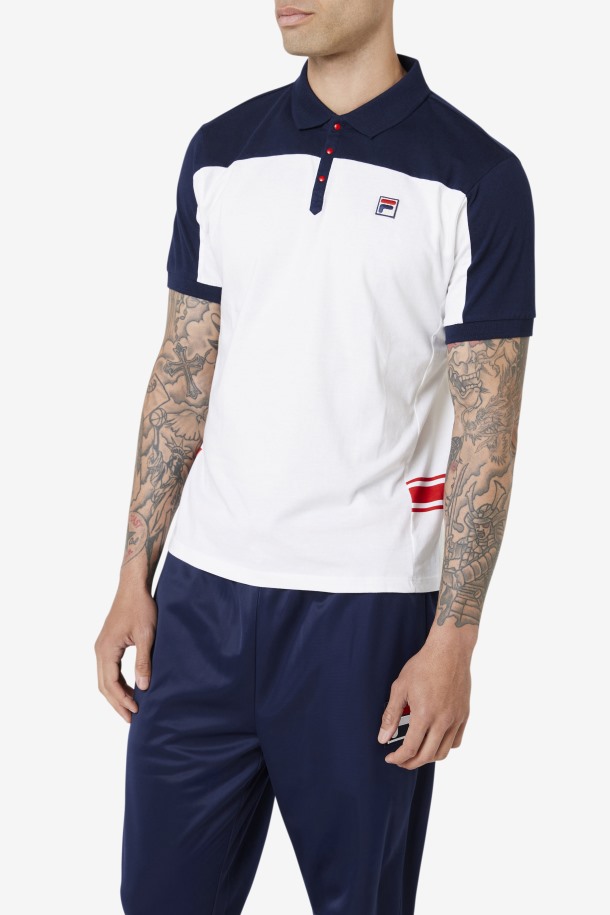 Mivvi Polo Fila Outlet Blanco/azul Marino/rojo