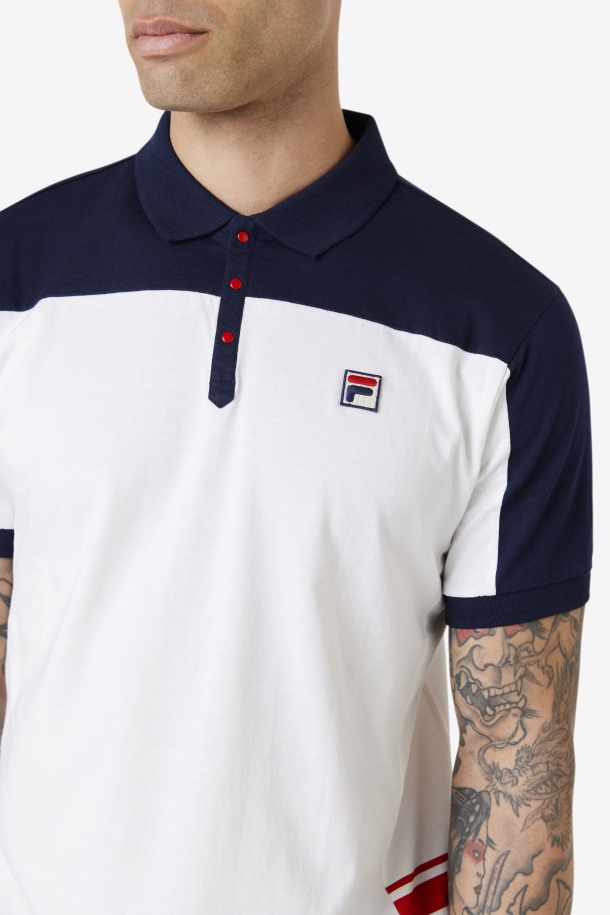 Mivvi Polo Fila Outlet Blanco/azul Marino/rojo