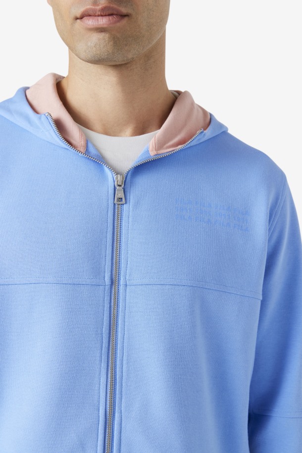 Fila Outlets Kayra Full Zip Sudadera Con Capucha Azul Cornflower/coral Cloud