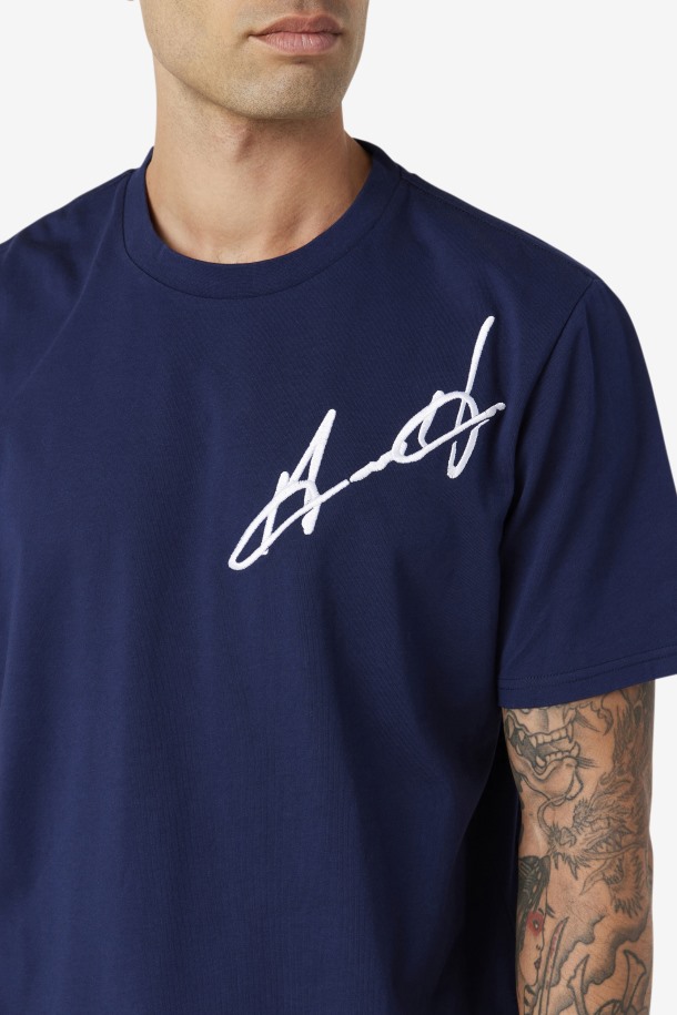 Fila Outlets Azul Marino Grant Hill Cormac Camiseta