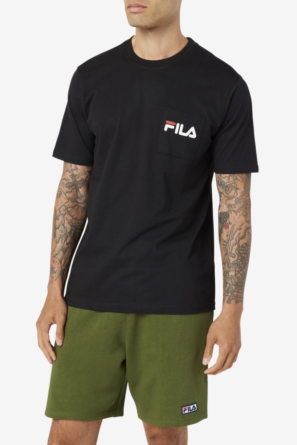 Fila Outlets Curtis Pocket Tee Negro/blanco/junio Bug