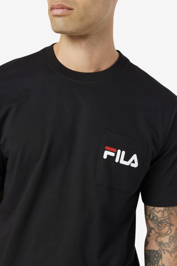 Fila Outlets Curtis Pocket Tee Negro/blanco/junio Bug