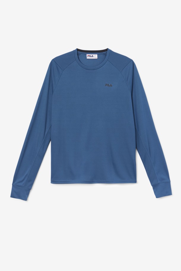 Fila Outlets Jazam Manga Larga Tripulación Majolica Azul/negro