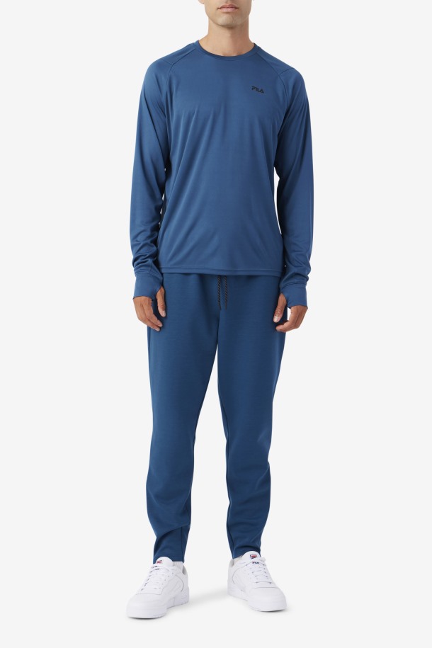 Fila Outlets Jazam Manga Larga Tripulación Majolica Azul/negro