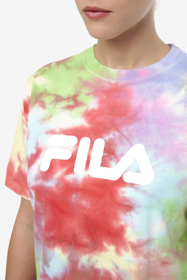 Fila Outlets Alivia Tie Dye Camiseta Verde/blanco/bígaro/rojo