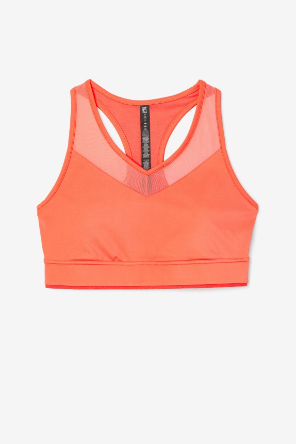 Fila Outlets Uplift Racerback Bra Top Coral Caliente