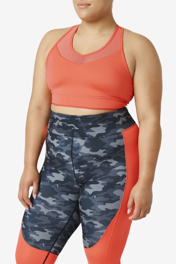 Fila Outlets Uplift Racerback Bra Top Coral Caliente