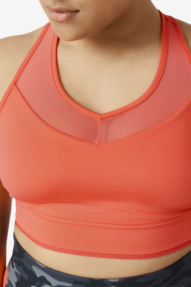 Fila Outlets Uplift Racerback Bra Top Coral Caliente
